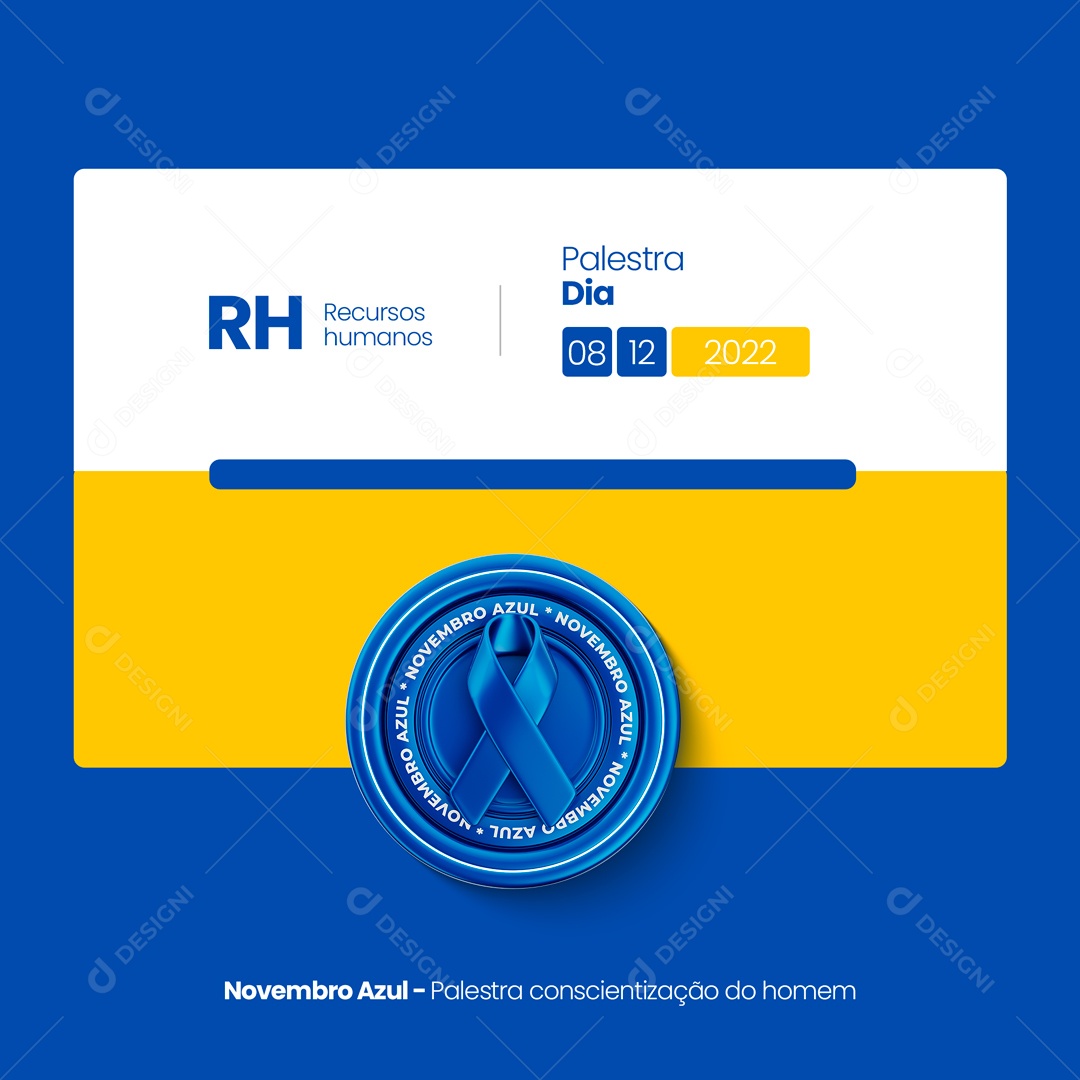 Novembro Azul -Palestra Conscientização do Homem RH Recursos Humanos Social Media PSD