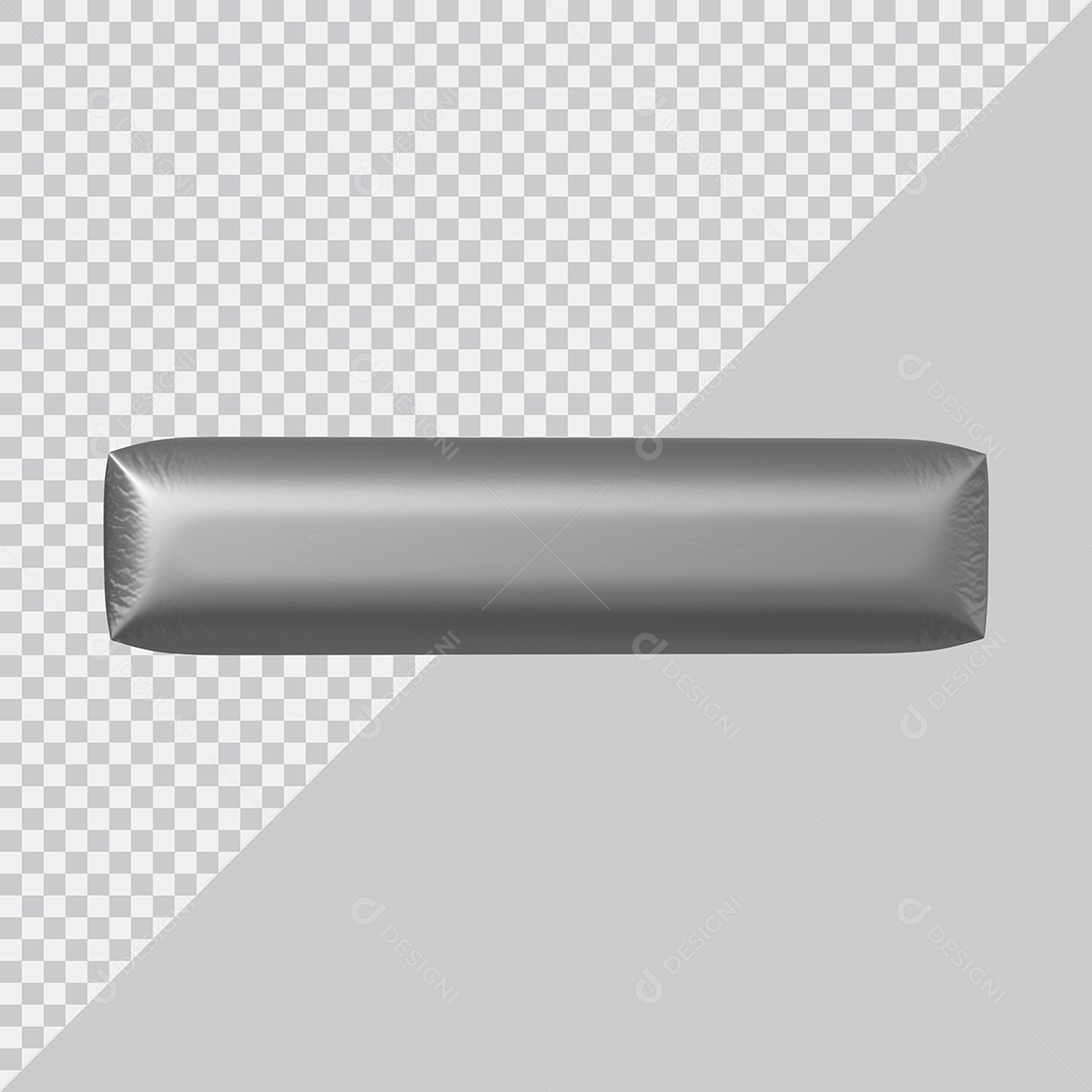 Elemento 3D Para Composição Sinal de menos Prata PSD