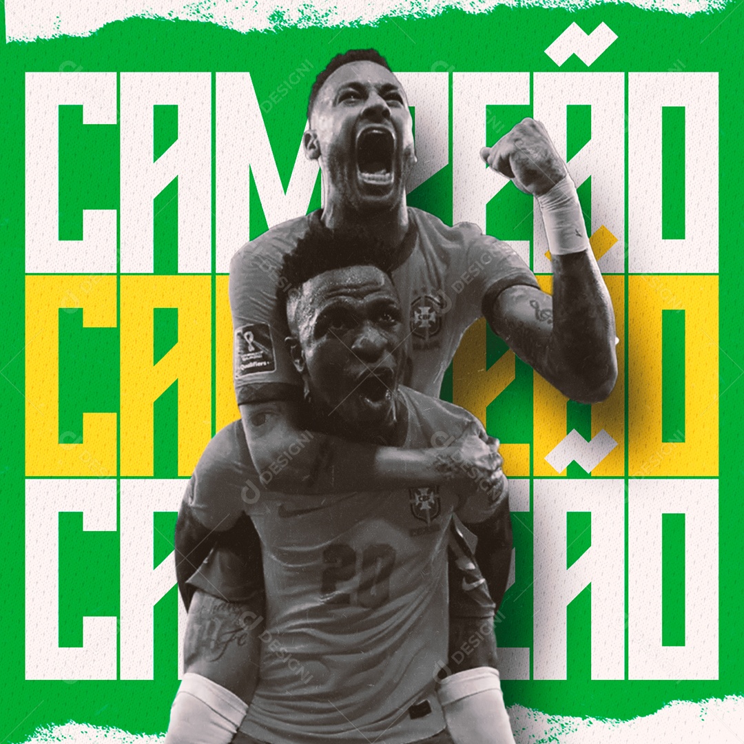 Campeão Copa Mundo Social Media PSD Editável