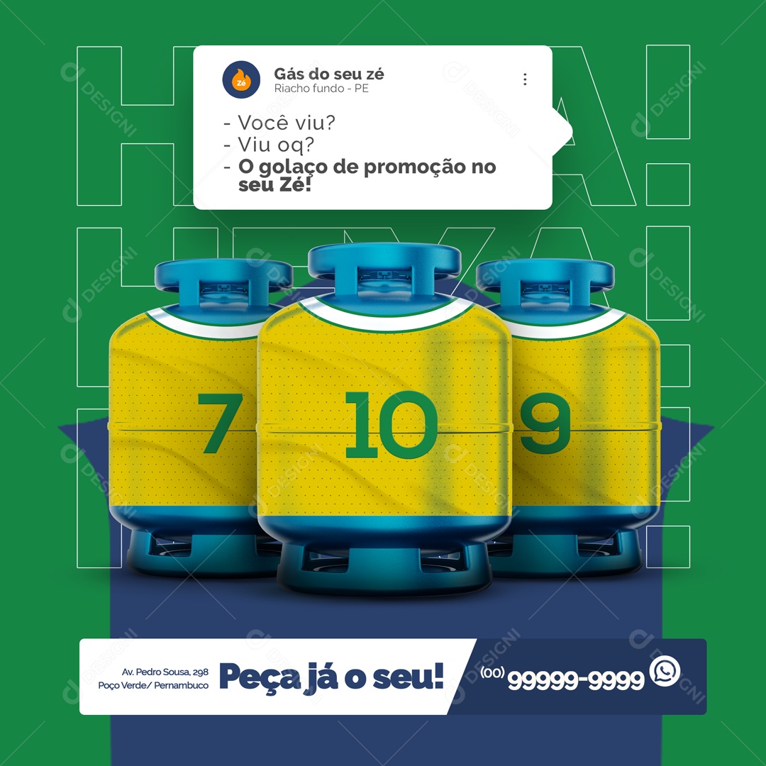 O Golaço de Promoção no seu Zé! Distribuidora de Gás de Cozinha Social Media PSD Editável