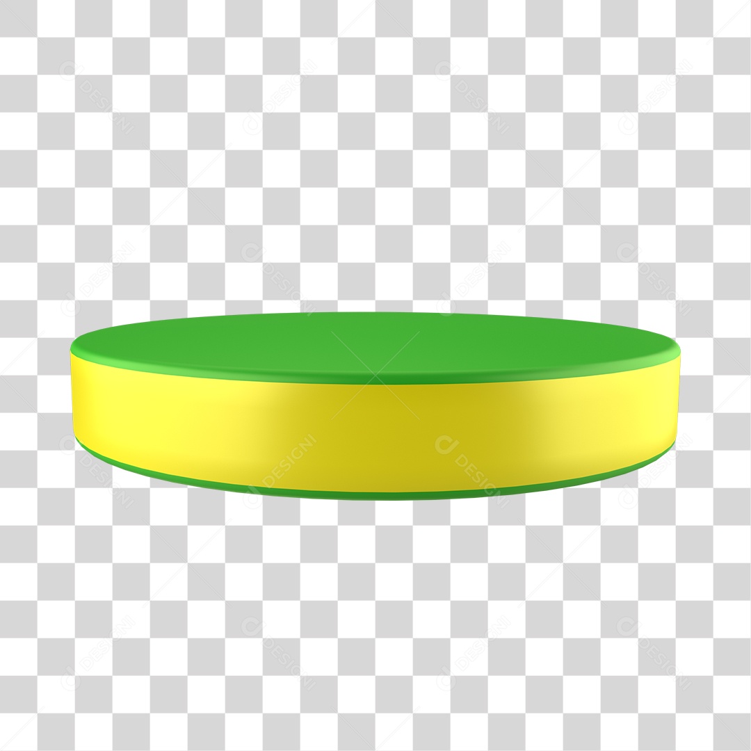 Podium Verde e Amarelo Para Composição PNG Transparente