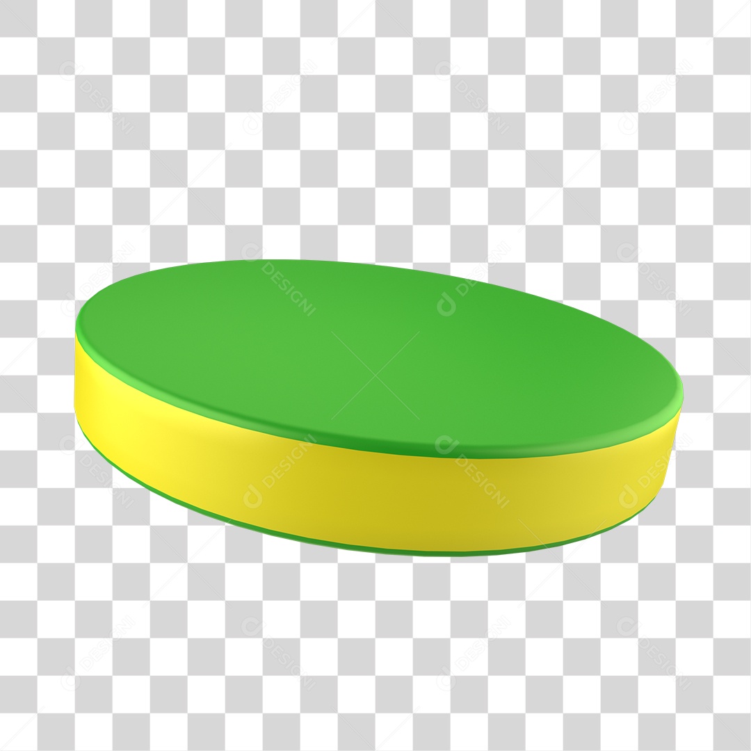 Podium Verde e Amarelo Para Composição PNG Transparente