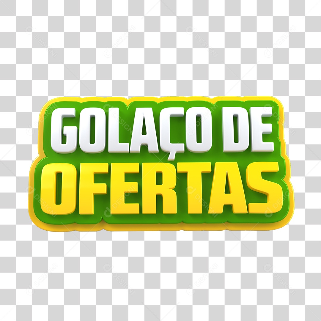 Selo 3D Golaço de Ofertas Para Composição PNG Transparente