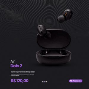 Air Dots 2 Loja de Celulares e Assistência Técnica Social Media PSD Editável