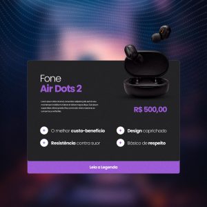 Loja de Celulares e Assistência Técnica Fone Air Dots 2 Social Media PSD Editável