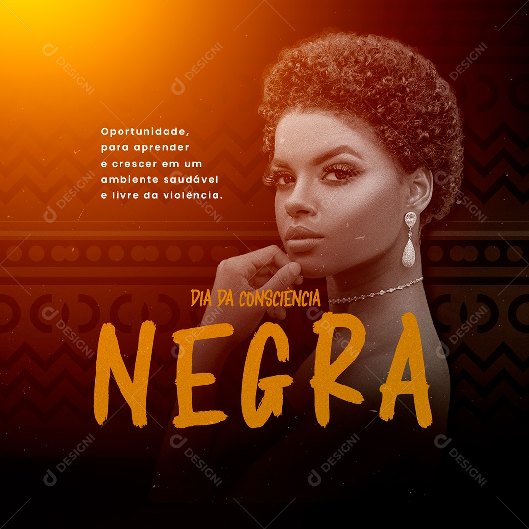 Oportunidade Para Aprender Dia da Consciência Negra Social Media PSD Editável