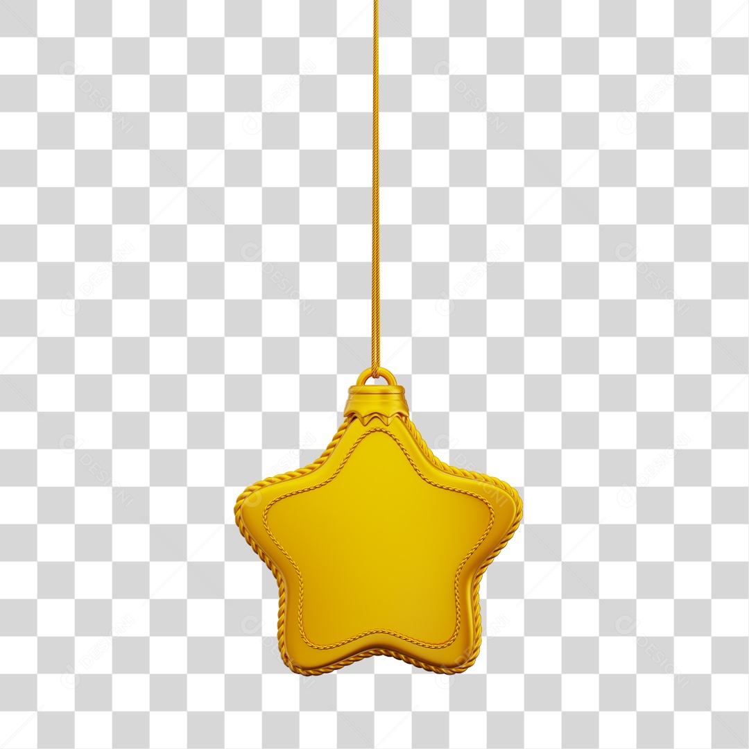 Decoração de Natal Estrela Dourada Pendura Por Cordão PNG Transparente
