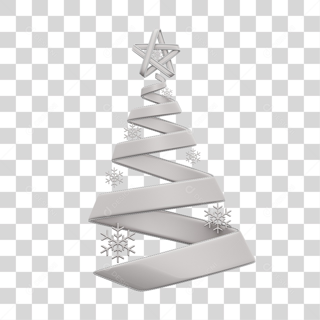 Elementos 3D Arvores de Natal Com Enfeites Natalino PNG Transparente