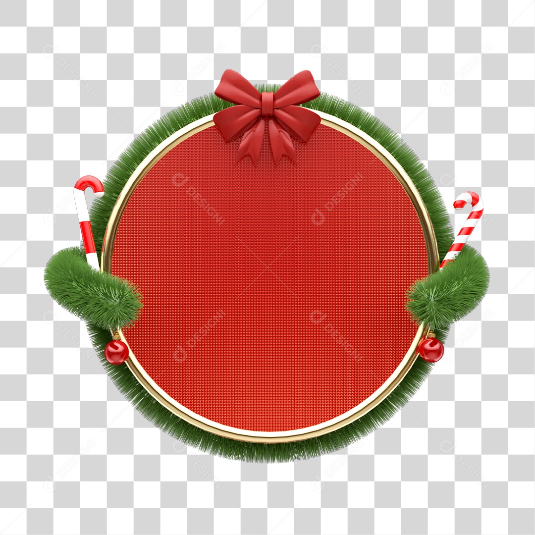 Placa de Texto Elemento 3D Natalino Para Composição PNG Transparente