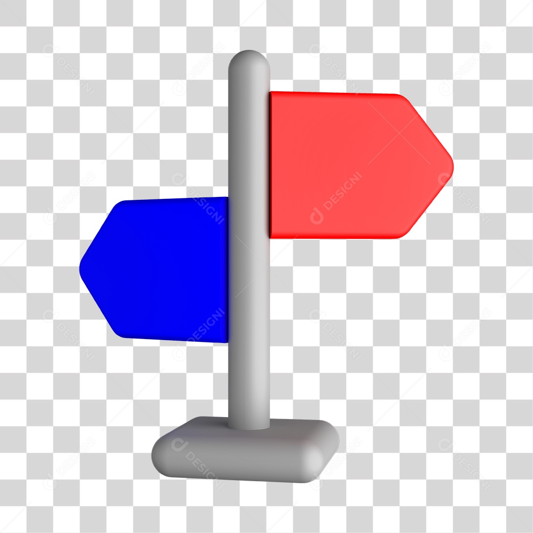 Placa de Direção Dupla PNG Sem Fundo