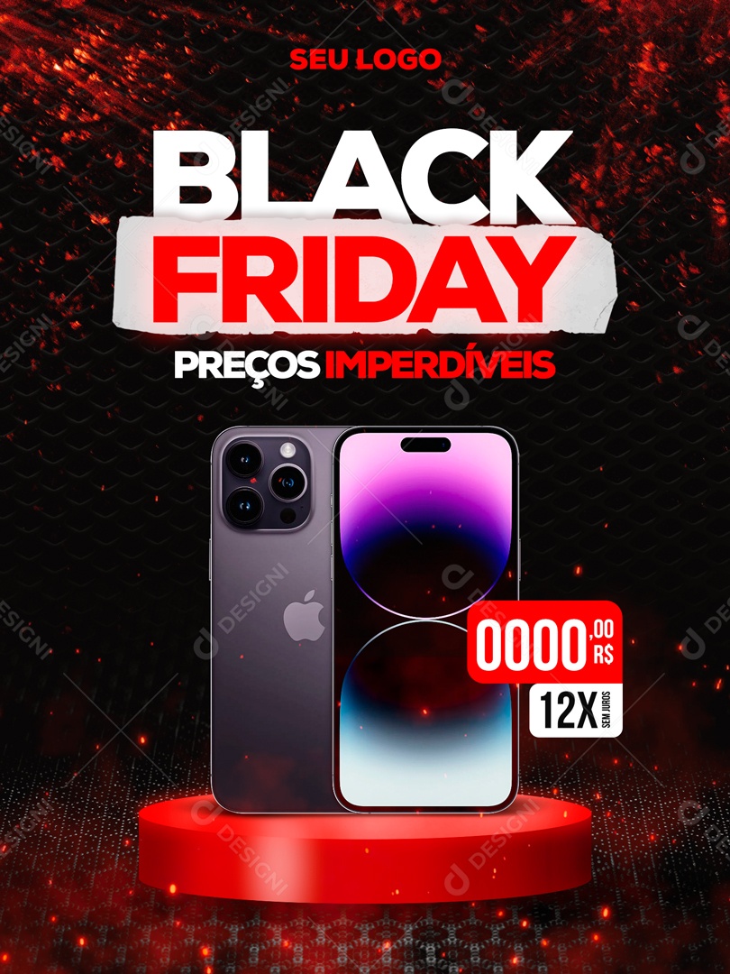 Black Friday Preços Imperdíveis Venha Conferir Social Media PSD Editável