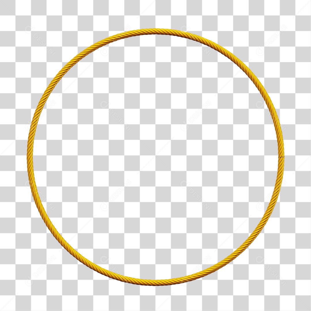 Corda Dourada Em Forma Circular Elemento 3D PNG Transparente