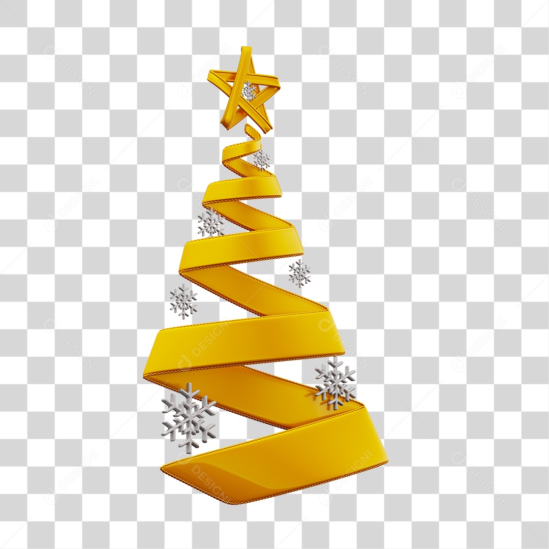 Elementos 3D Arvores de Natal Com Enfeites Natalino PNG Transparente