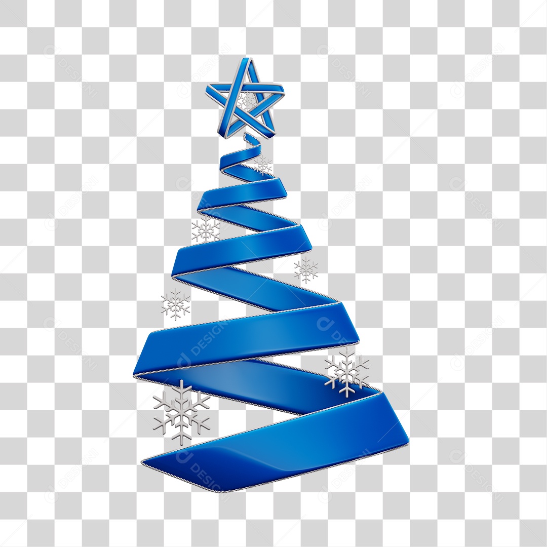 Elementos 3D Arvores de Natal Com Enfeites Natalino PNG Transparente