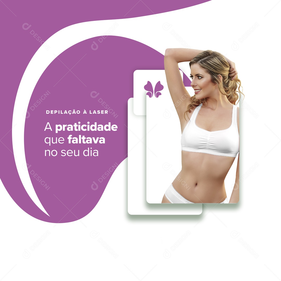 Depilação a Laser A Praticidade que Faltava no seu Dia Social Media PSD Editável