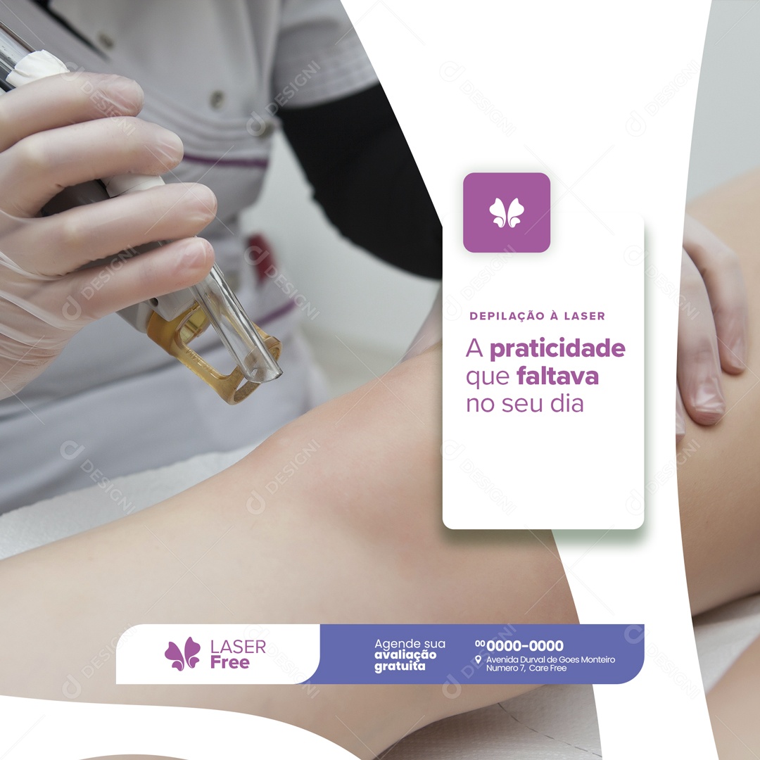 Depilação a Laser A Praticidade que Faltava no seu Dia Social Media PSD Editável