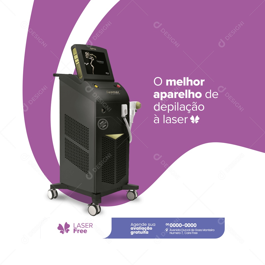 O Melhor Aparelho de Depilação a Laser Social Media PSD Editável