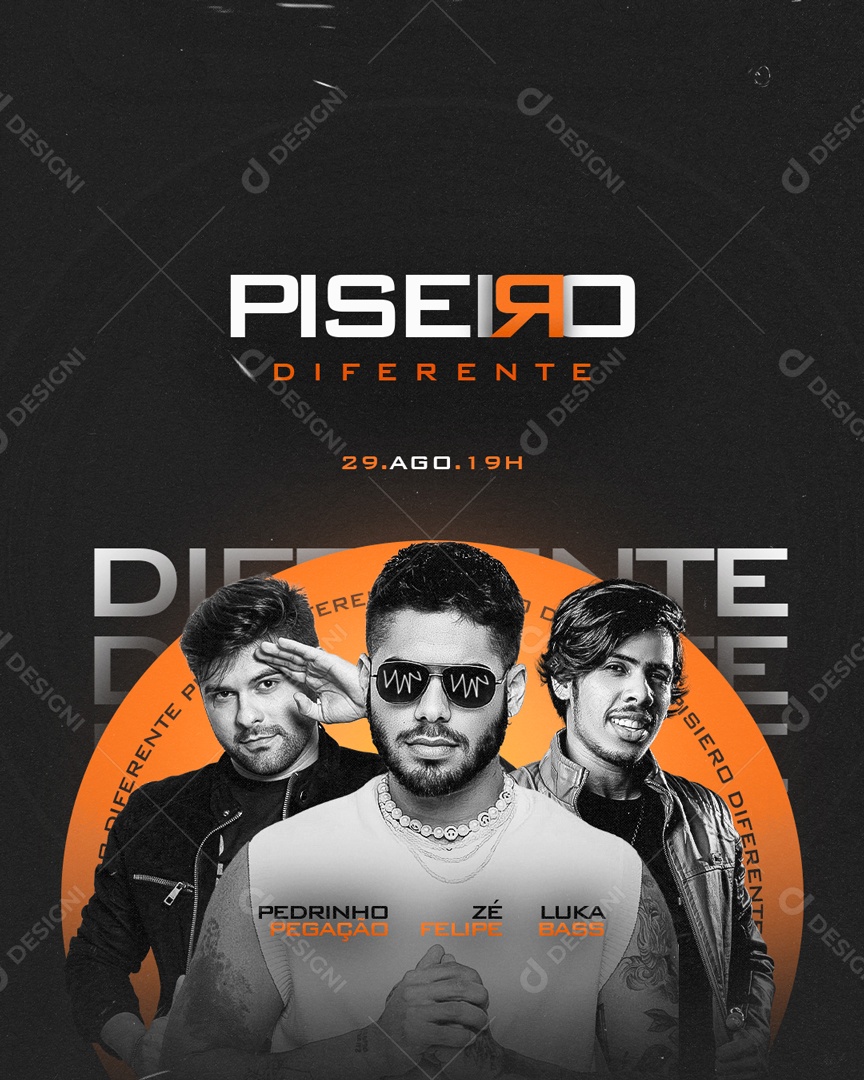 Social Media Flyer Piseiro Diferente PSD Editável