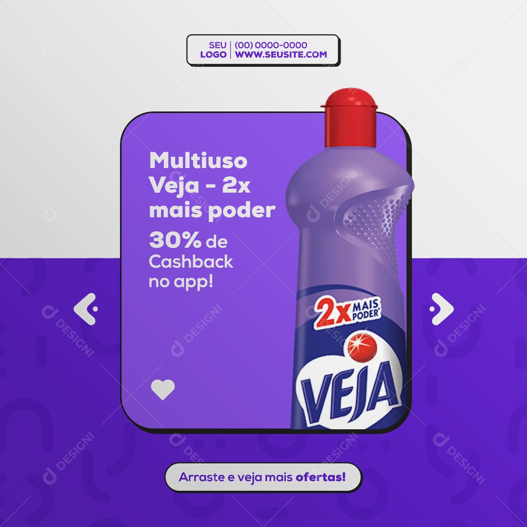 Social Media Cash Back Compras Descontos PSD Editável