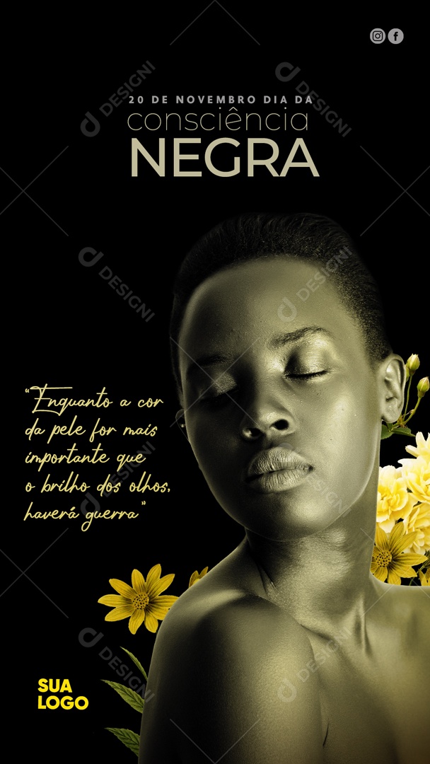 Story Dia da Consciência Negra 20 de Novembro Social Media PSD Editável