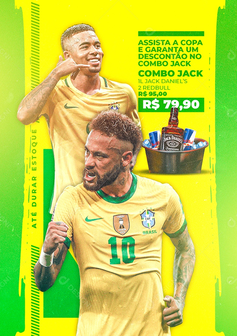 Assista a Copa e Garanta um Descontão Futebol Copa Mundo Social Media PSD Editável