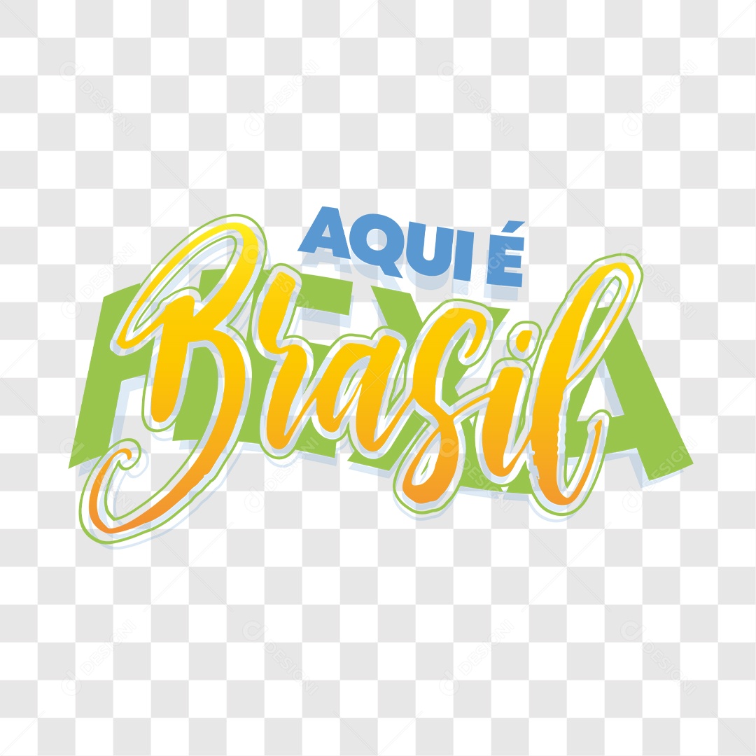 Lettering Aqui é Brasil EPS + PNG