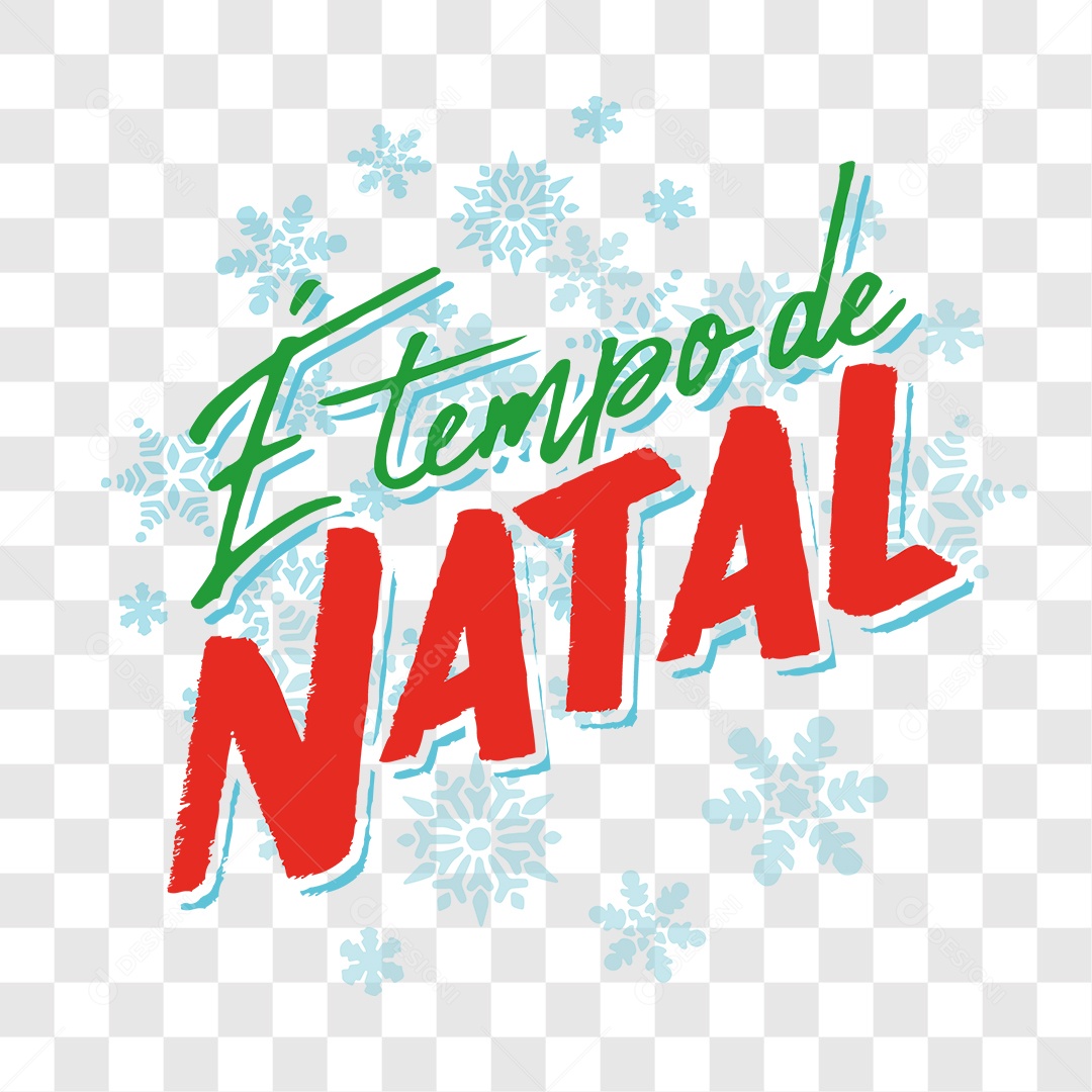 Lettering É Tempo de Natal EPS + PNG