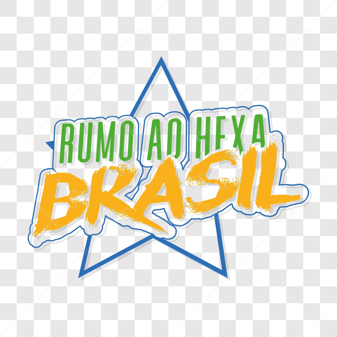 Lettering Rumo Ao Hexa Brasil EPS + PNG