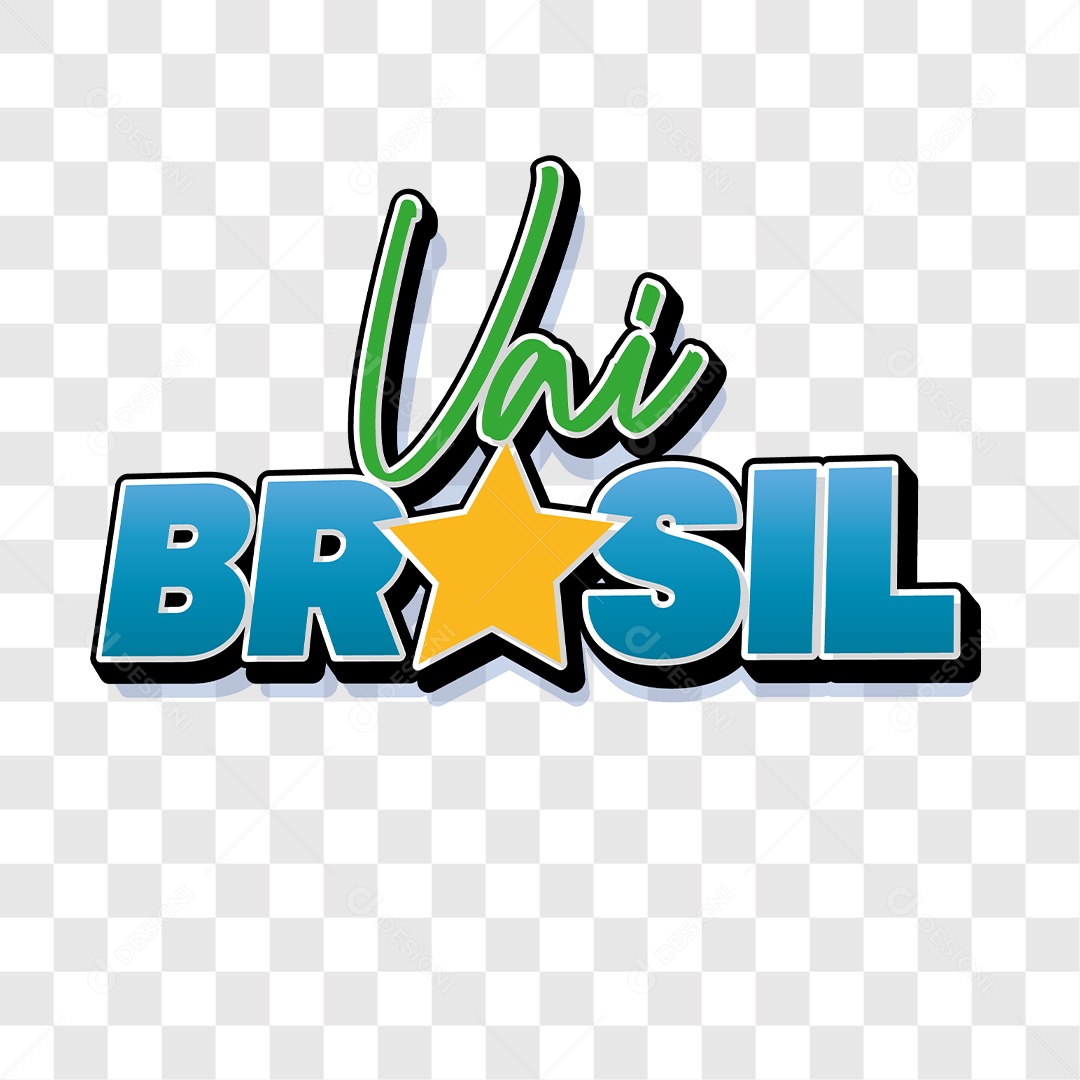 Lettering Vai Brasil EPS + PNG