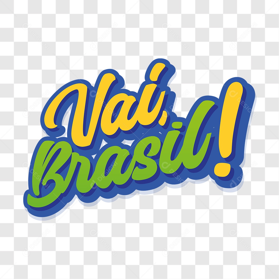 Lettering Vai Brasil EPS + PNG