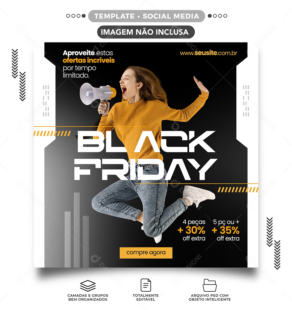 Aproveite Estas Ofertas Incríveis Black Friday Social Media PSD Editável