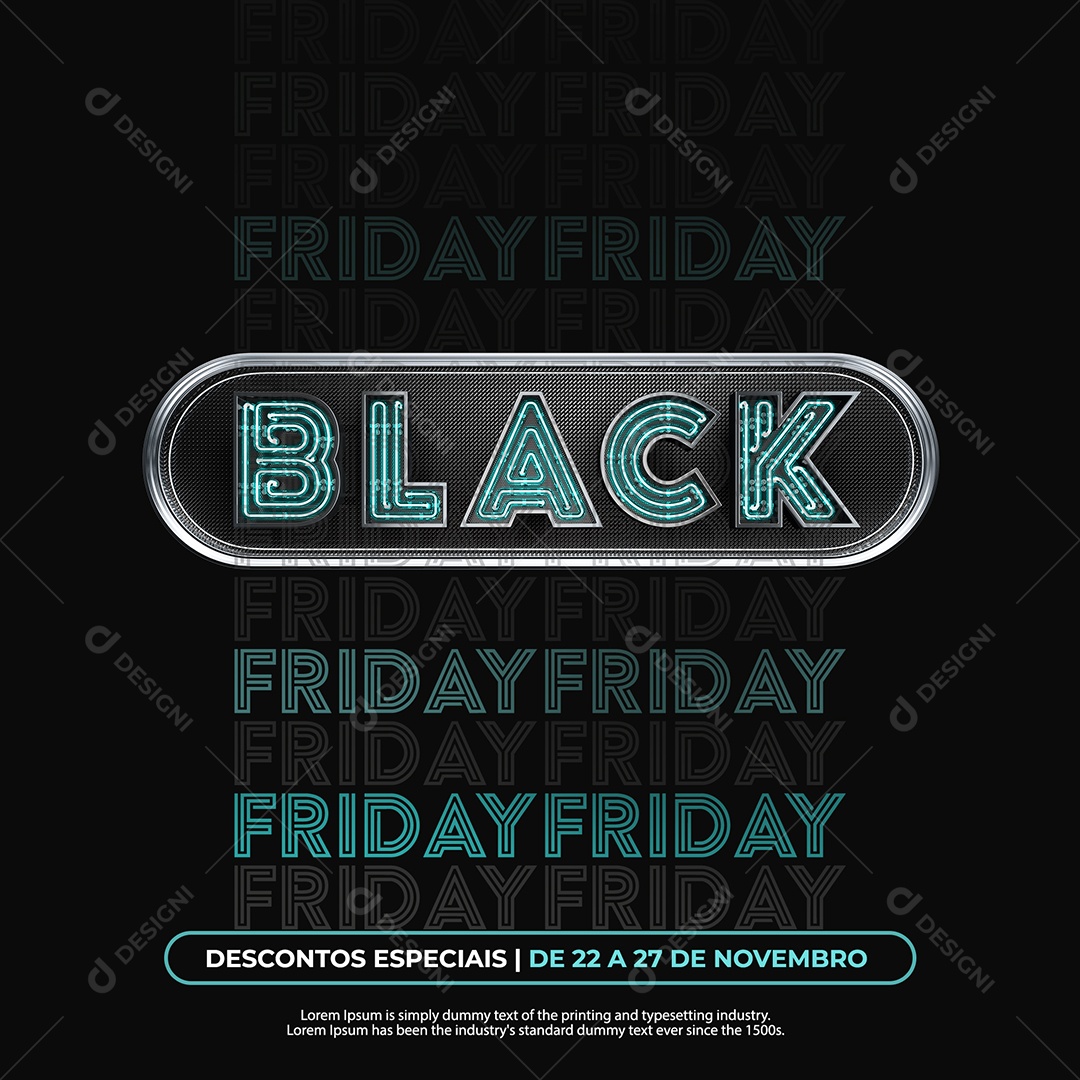 Descontos Especiais Black Friday Social Media PSD Editável