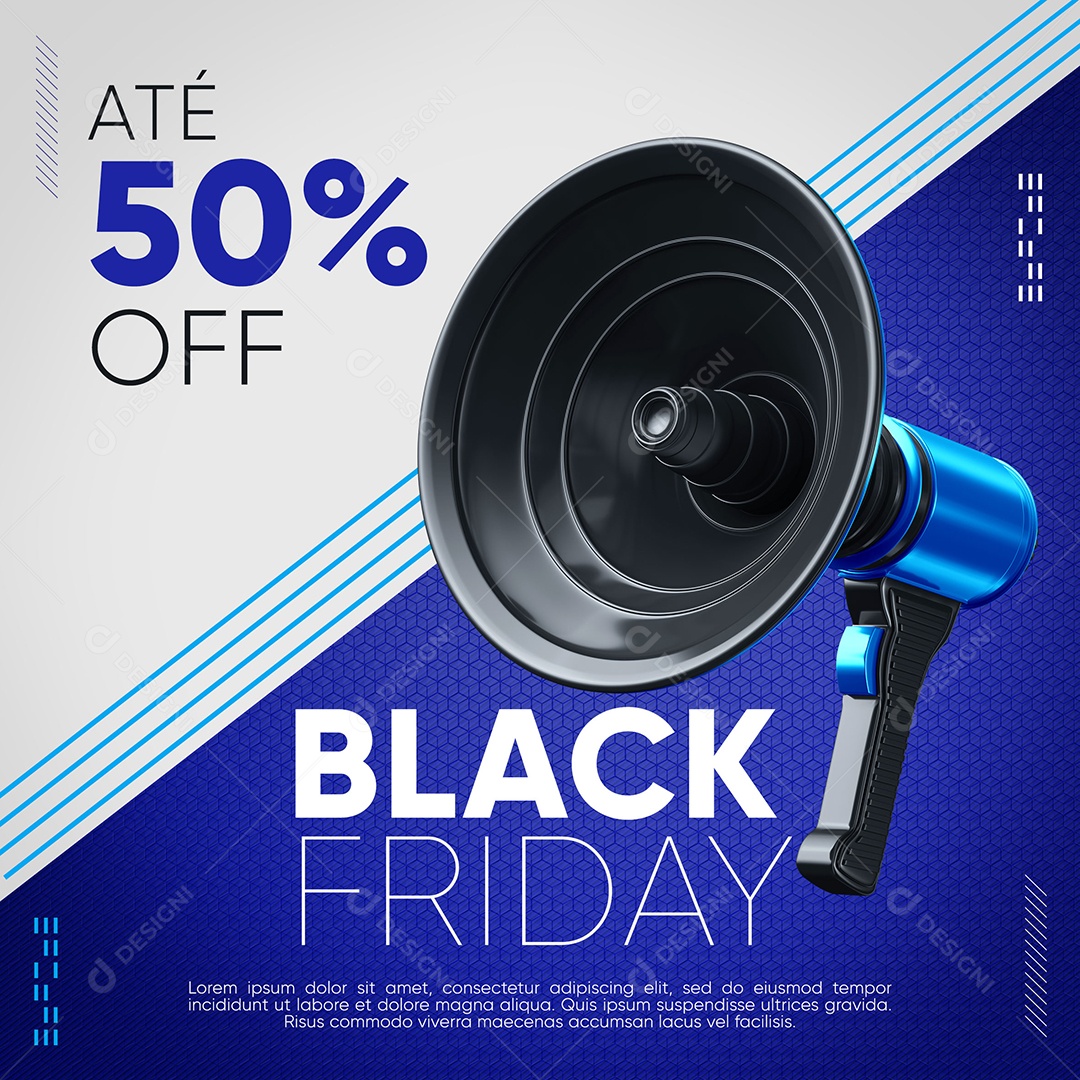 Até 50% Off Black Friday Social Media PSD Editável