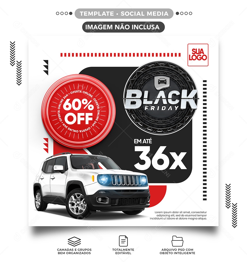 Black Friday Em Até 36x Concessionária Social Media PSD Editável