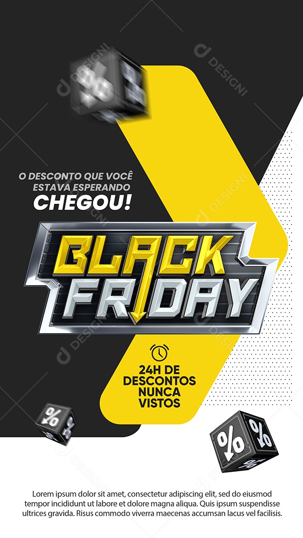 Story Chegou Black Friday Lojas Social Media PSD Editável