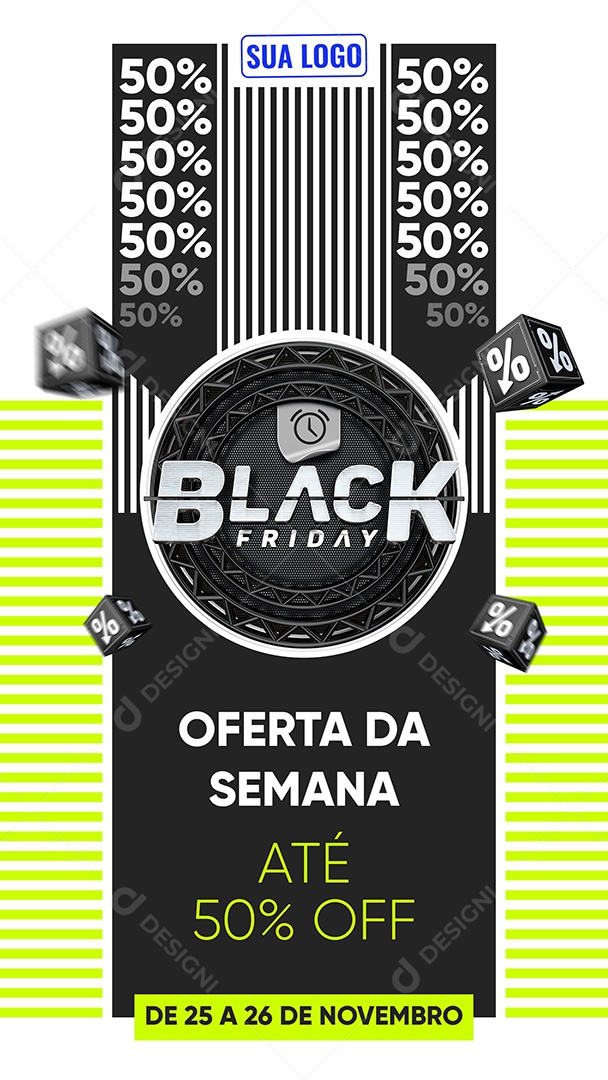 Story Oferta da Semana Até 50% Off Black Friday Social Media PSD Editável