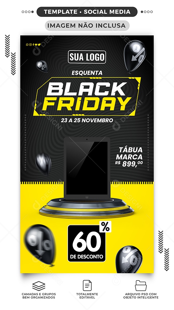 Story Esquenta Black Friday Tábua  Social Media Editável