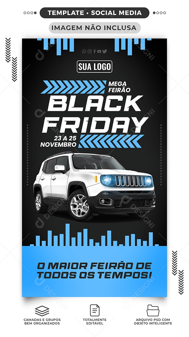 Story Mega Feirão Black Friday Concessionária Social Media PSD Editável