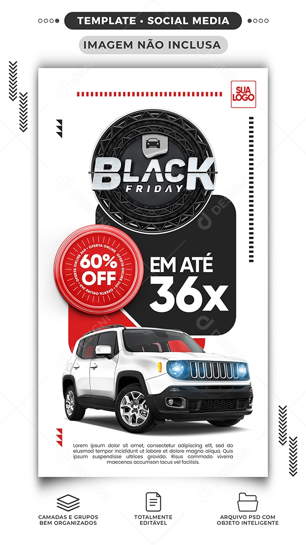 Story Black Friday Em Até 36x Concessionária Social Media PSD Editável