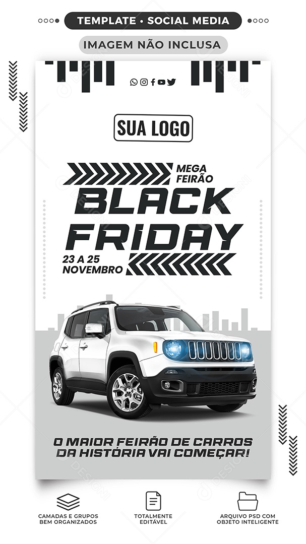 Story Mega Feirão Black Friday Concessionária Social Media PSD Editável