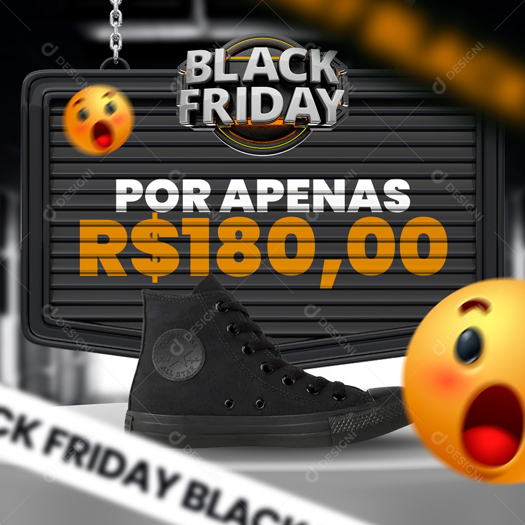 Black Friday Por Apenas 180,00 Calçado Loja Social Media PSD Editável