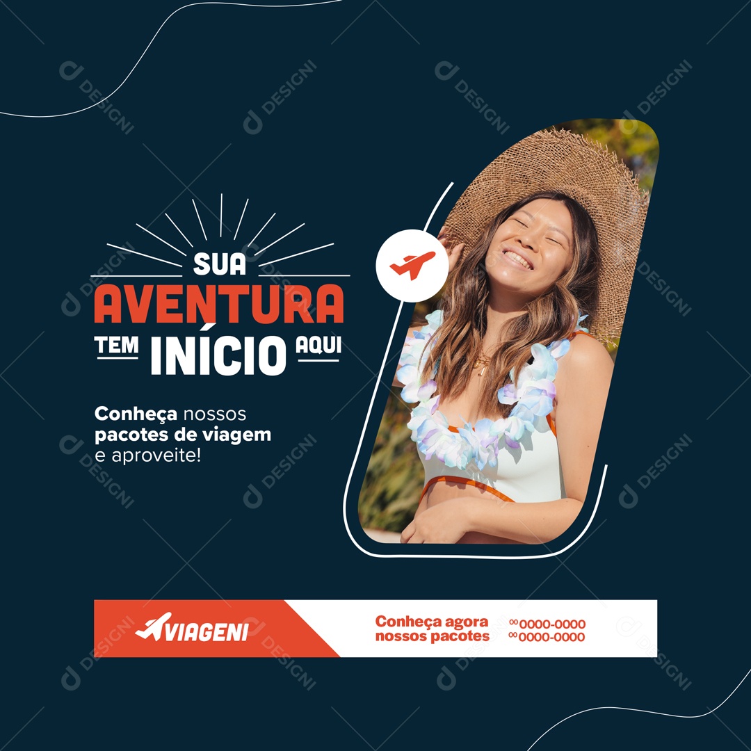 Conheça Nosso Pacotes de Viagem e Aproveite! Agência de Viagens e Turismo Social Media PSD Editável