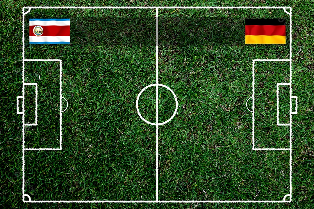 Competição da Copa de Futebol entre o nacional Costa Rica e nacional alemão.