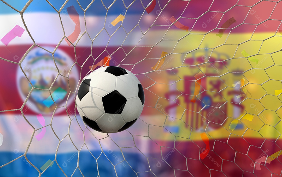 Competição da Copa de Futebol entre a Costa Rica nacional e a Espanha