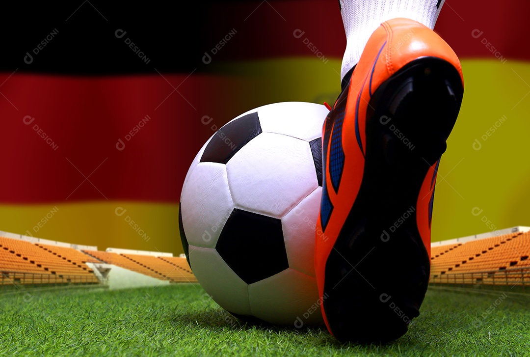 Competição da Copa de Futebol entre o alemão nacional e o nacional Espanha