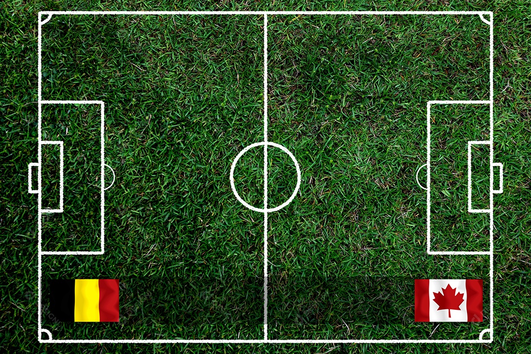 Competição da Copa de Futebol entre a Bélgica nacional e a nacional do Canadá.