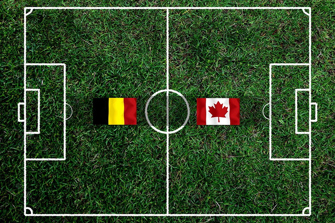 Competição da Copa de Futebol entre a Bélgica nacional e a nacional do Canadá.