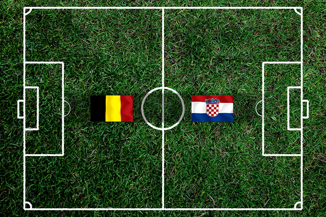 Competição da Copa de Futebol entre a Bélgica nacional e a Croácia nacional.