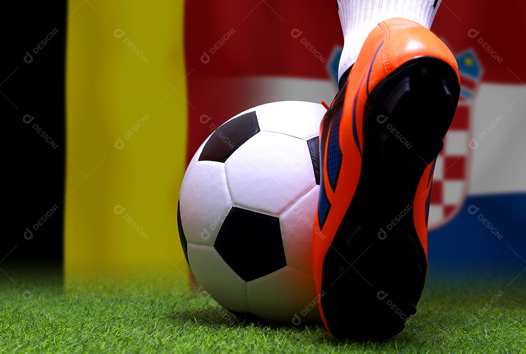 Competição da Copa de Futebol entre a Bélgica nacional e a Croácia nacional.