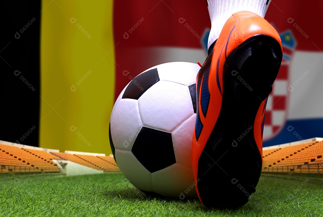 Competição da Copa de Futebol entre a Bélgica nacional e a Croácia nacional.